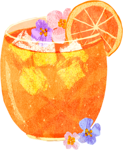 Citrus Cocktail with Floral Garnish