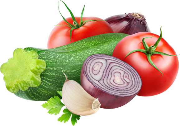 Isolated Raw Vegetables Mix