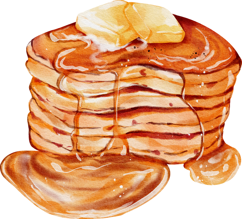 Pile of homemade Pancakes Watercolor