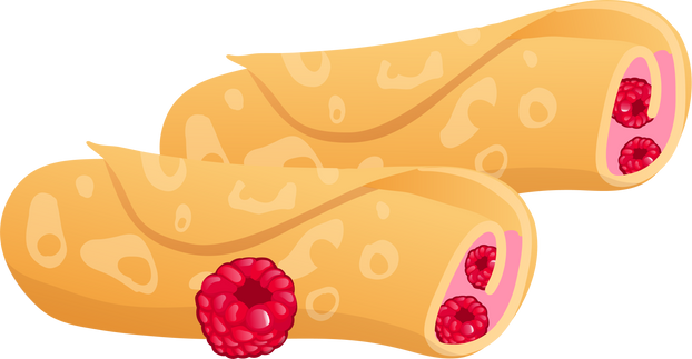 Roll Pancake Realistic Illustration Clipart