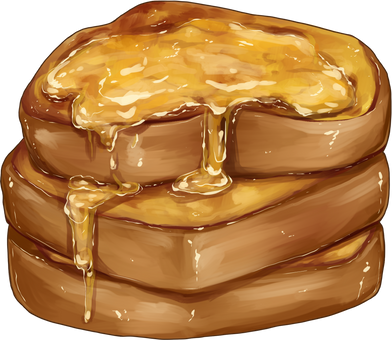 Honey french toast illustration